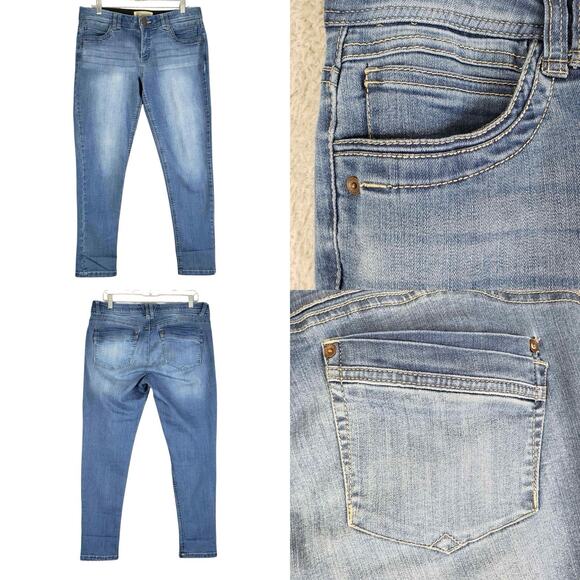 Democracy Jeans AB Technology Womens Size 10 Blue Skinny Mid Rise 5-Pocket - Picture 1 of 10